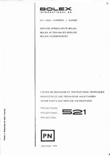 Bolex S 521 manual. Camera Instructions.